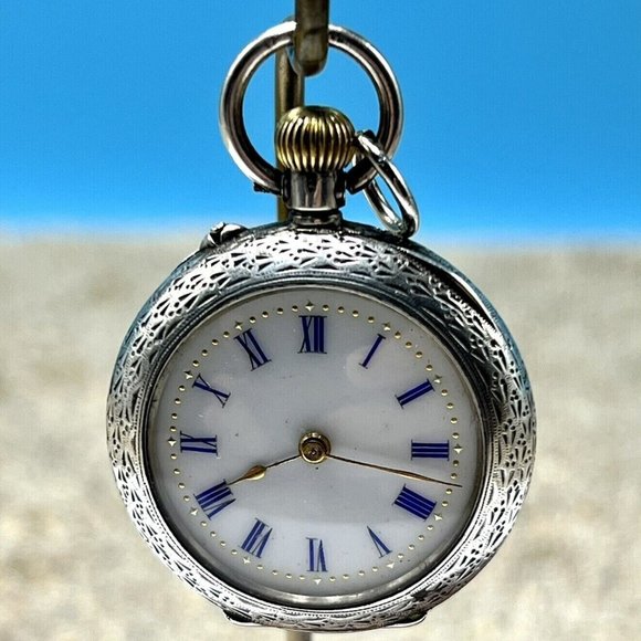 Accessories - Antique Sterling Silver Open Face Fob/Pocket Watch
